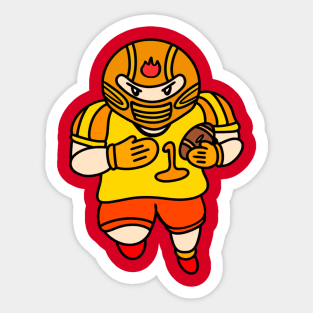 Cartoon American football boy Sticker